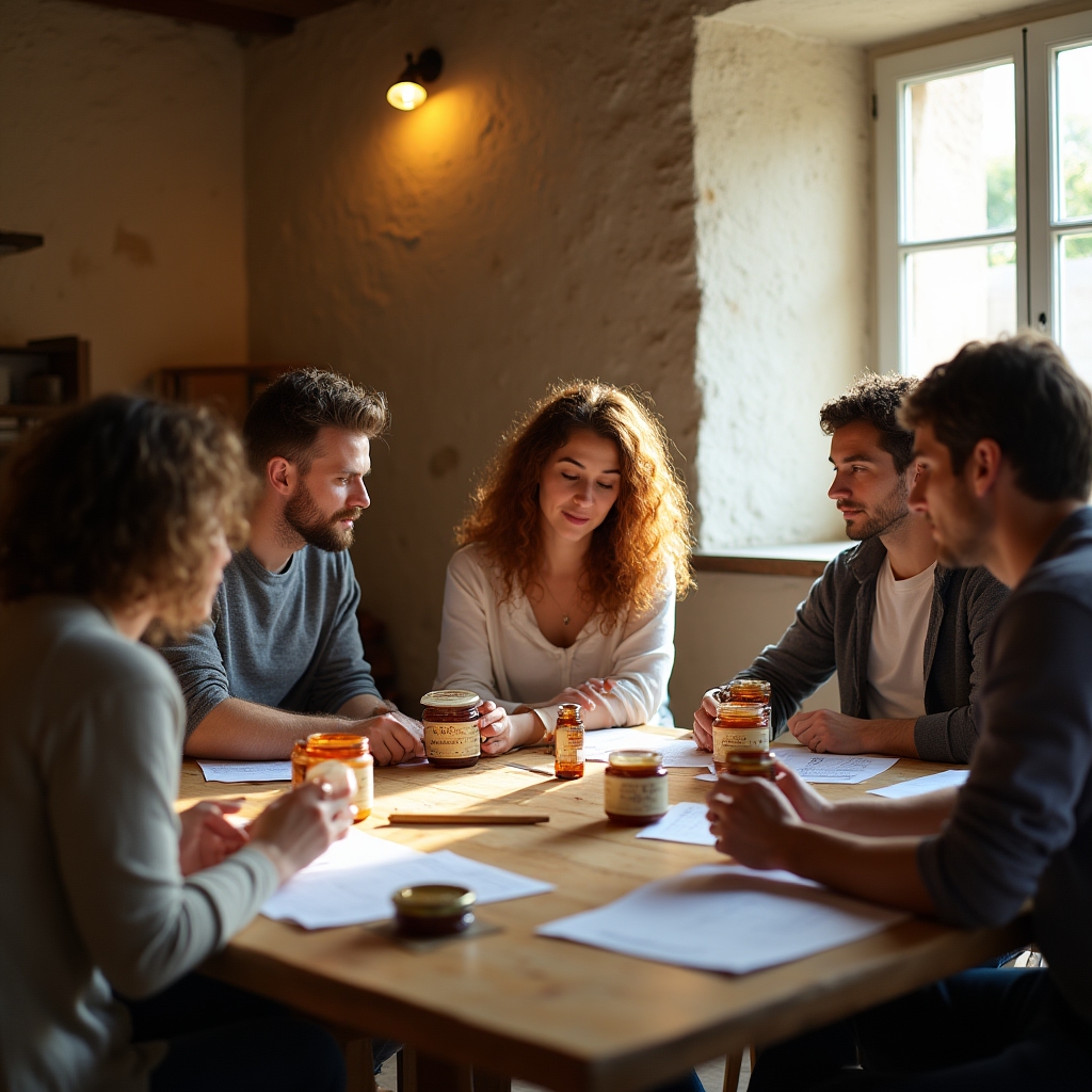 Grupo de artesanos en sesión de formación